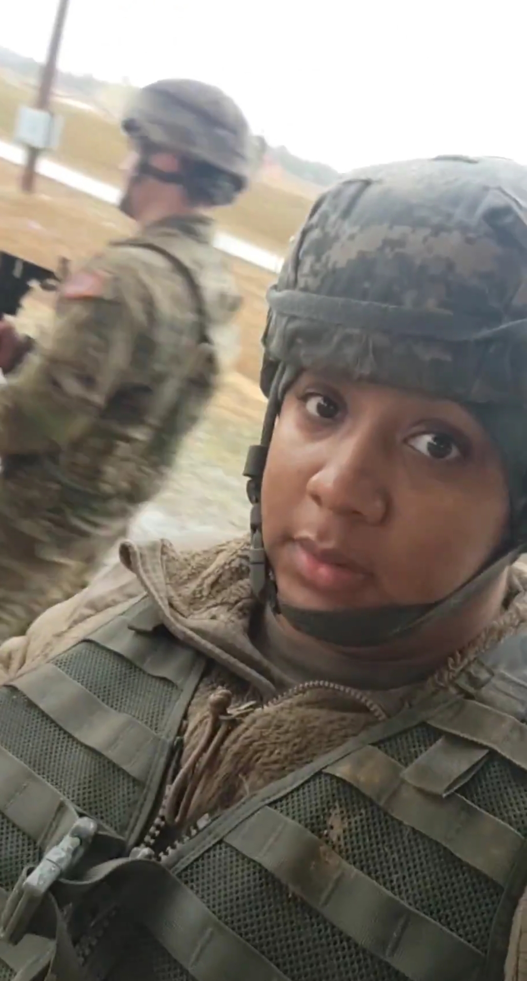 Kristy dressed in camo.