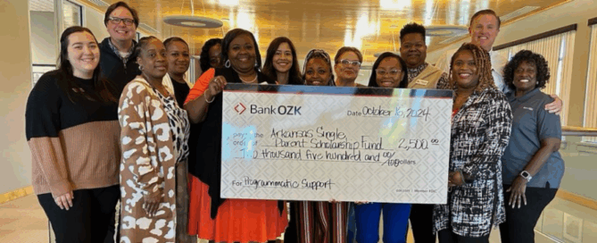 Bank OZK in Texarkana gave a $2500 check to ASPSF