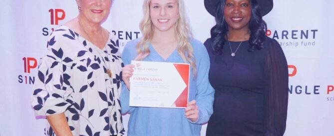 Susan Akin with Scholarship recipient and PM