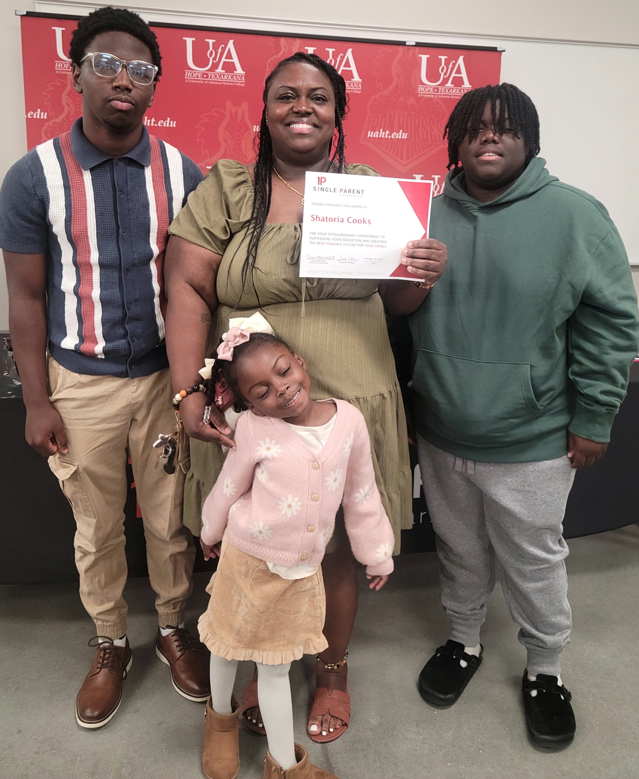 Recipient and her family