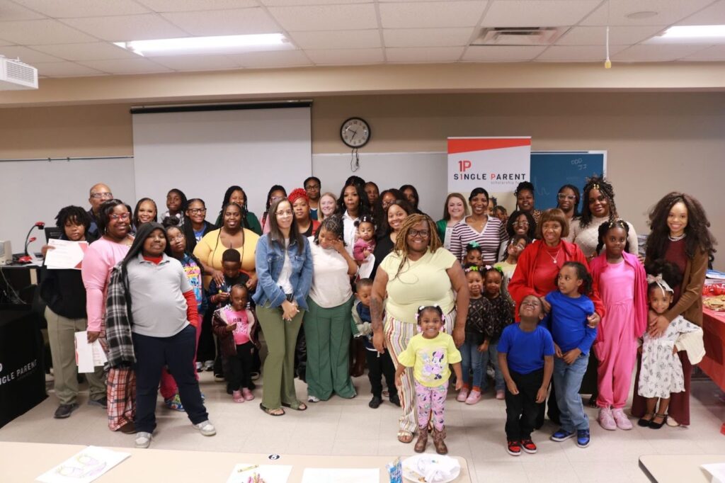 Group of aspsf reciepients and their families at a ceremony