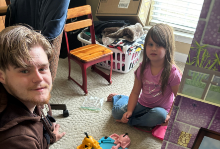 Jackson Day with his daughter
