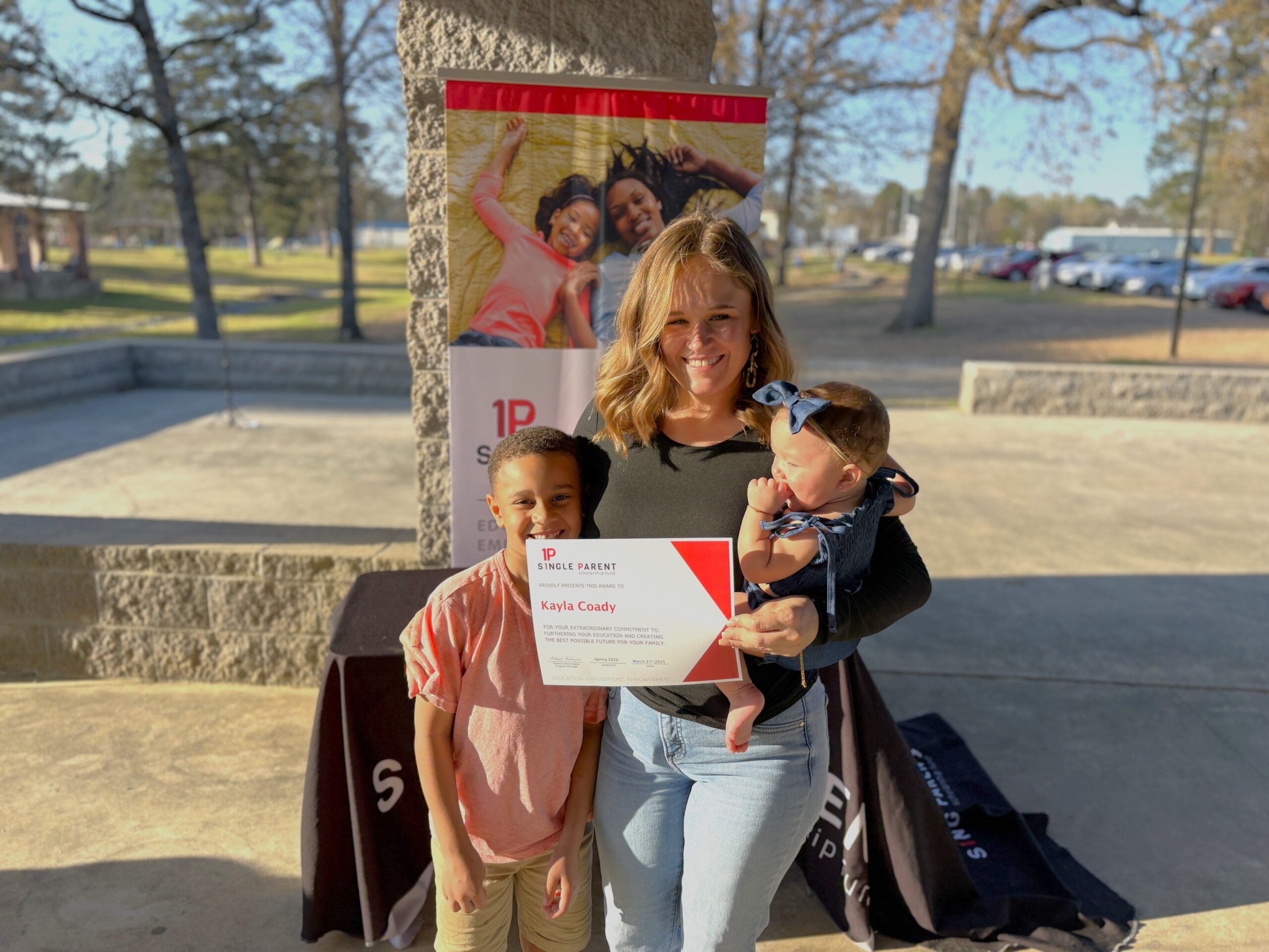 ASPSF Recipient Kayla Coady with her two children