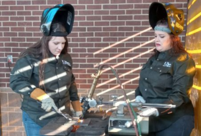 ASPSF Scholarship Recipient, Jessica Rogers welding.