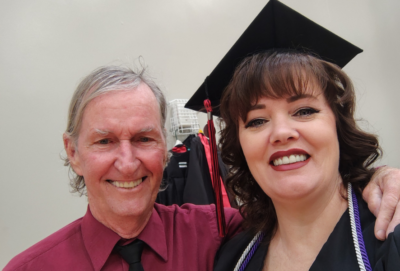 ASPSF Scholarship Recipient, Jessica Rogers, pictured with her father at graduation.